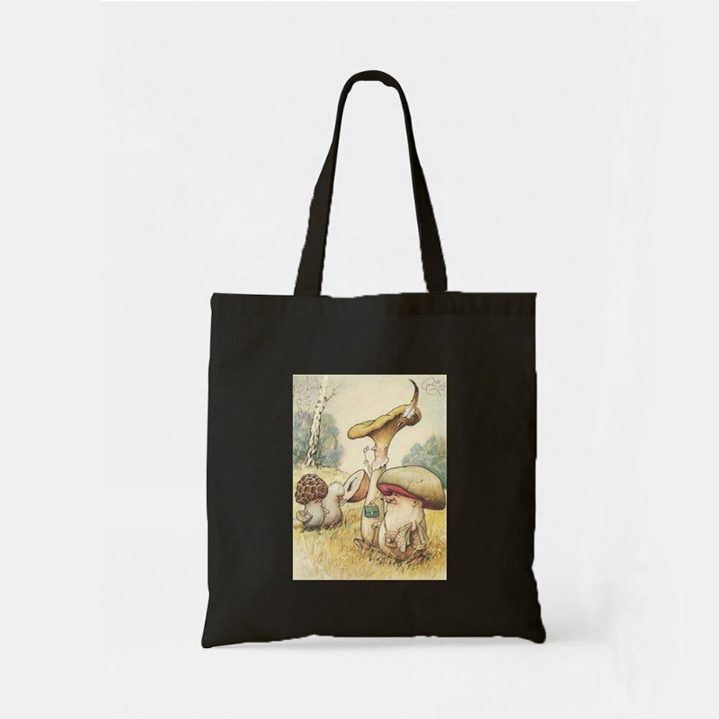 Dames Polyester Cartoon Paddestoel Patroon Handtas Schoudertas Tote