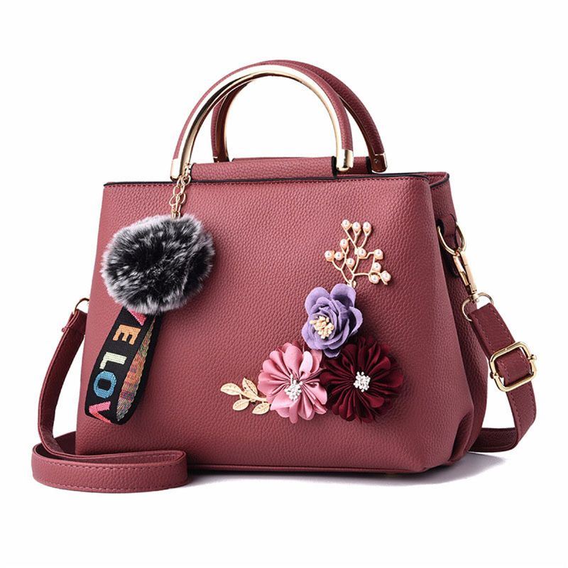 Dames Portemonnees En Handtas Schoudertassen Dames Designer Top Handvat Satchel Draagtas Met Linten En Bloem Decoratie