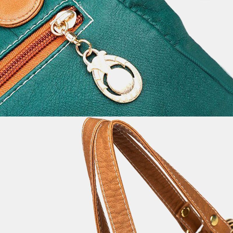 Dames Pu Lederen Waterdichte Schedel Klinknagel Kettingen Schoudertas Handtas Crossbody Tas