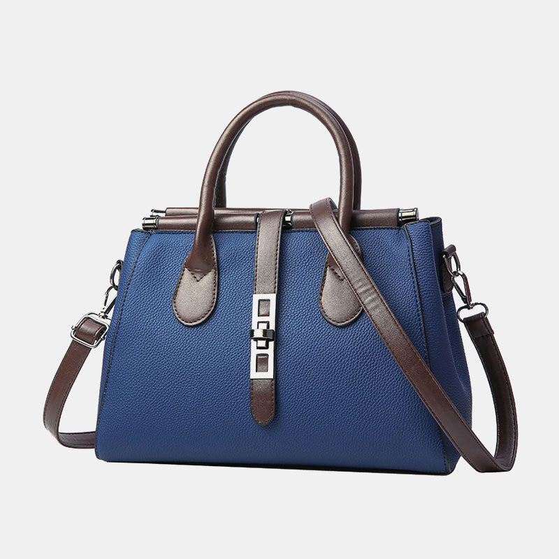 Dames Pu Leer Mode Casual Medium Capaciteit Effen Kleur Multi-carry Handtas Crossbody Tas Schoudertas