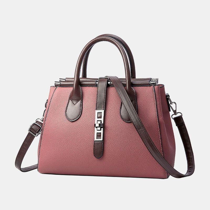 Dames Pu Leer Mode Casual Medium Capaciteit Effen Kleur Multi-carry Handtas Crossbody Tas Schoudertas