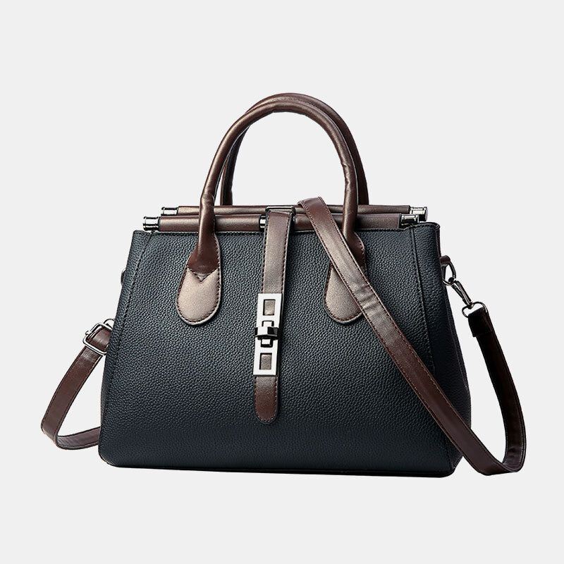 Dames Pu Leer Mode Casual Medium Capaciteit Effen Kleur Multi-carry Handtas Crossbody Tas Schoudertas