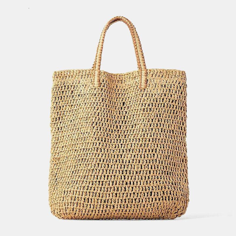 Dames Reizen Zomer Strand Grote Capaciteit Stro Handtas Tote Bag