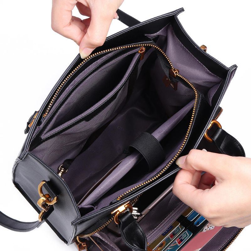 Dames Solide Multifunctionele Handtas Werk Crossbody Tas Multi-pocket Multifunctionele Tas