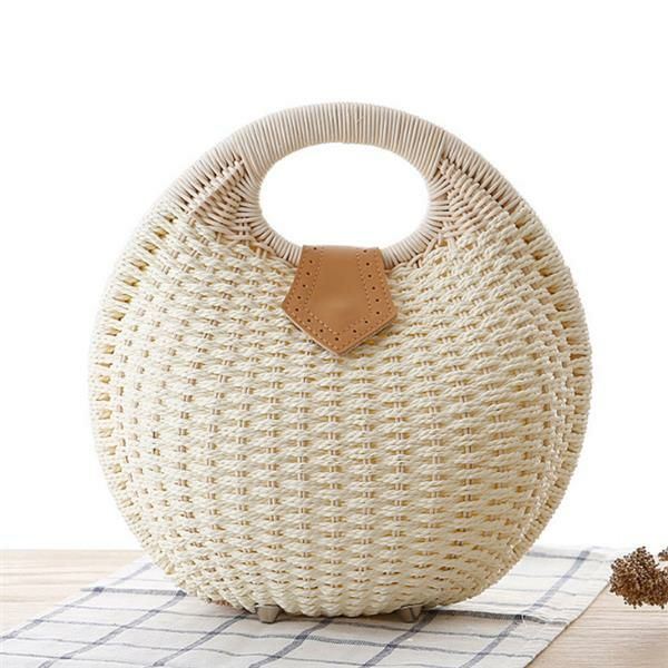 Dames Tote Handtas Zomer Strandtas Strozak Rotan Tas Handtas