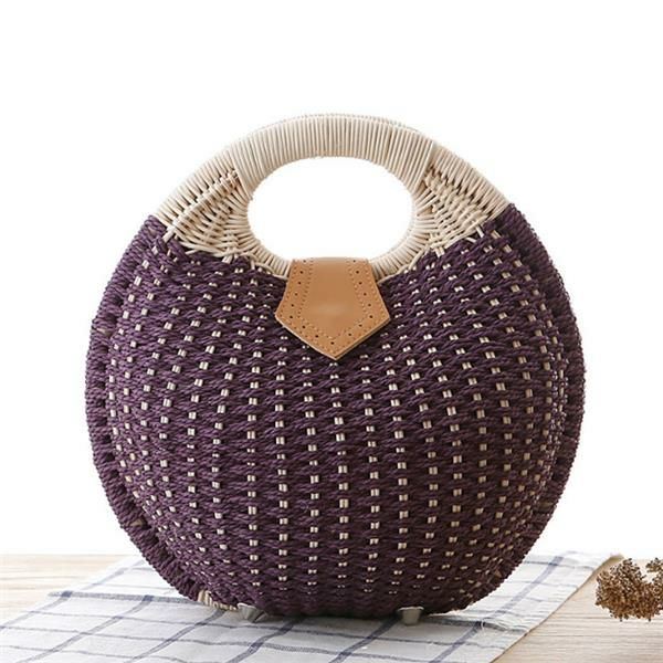 Dames Tote Handtas Zomer Strandtas Strozak Rotan Tas Handtas