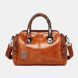 Dames Vintage Handtas Olie Wax Lederen Crossbody Tas