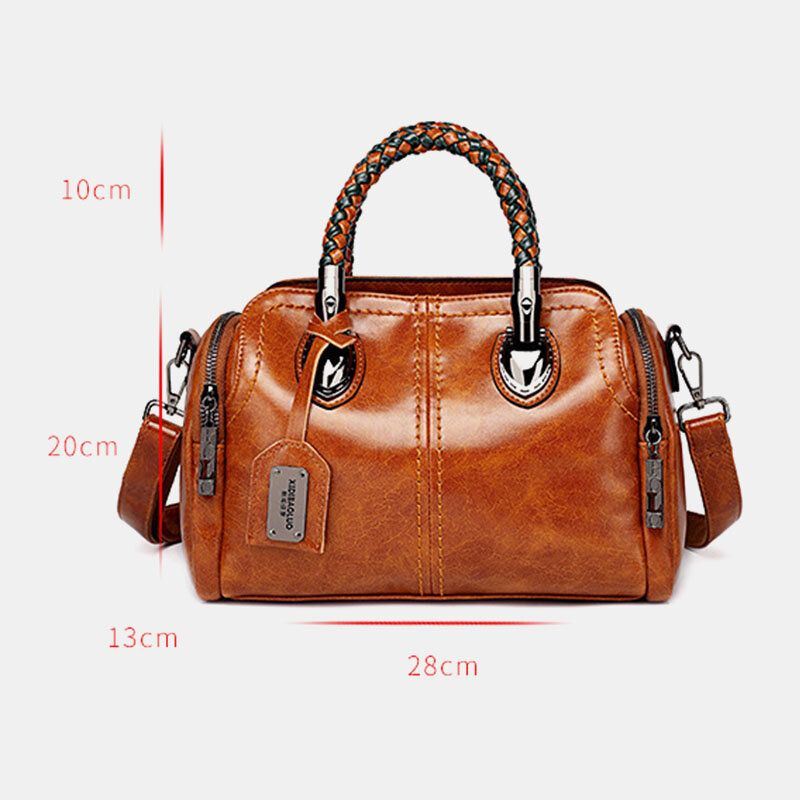 Dames Vintage Handtas Olie Wax Lederen Crossbody Tas