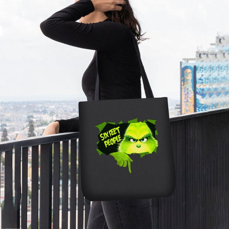 Dames Voelden Leuke Cartoon Groene Monster Patroon Schoudertas Handtas Tote