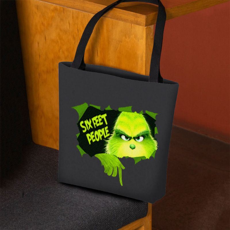 Dames Voelden Leuke Cartoon Groene Monster Patroon Schoudertas Handtas Tote