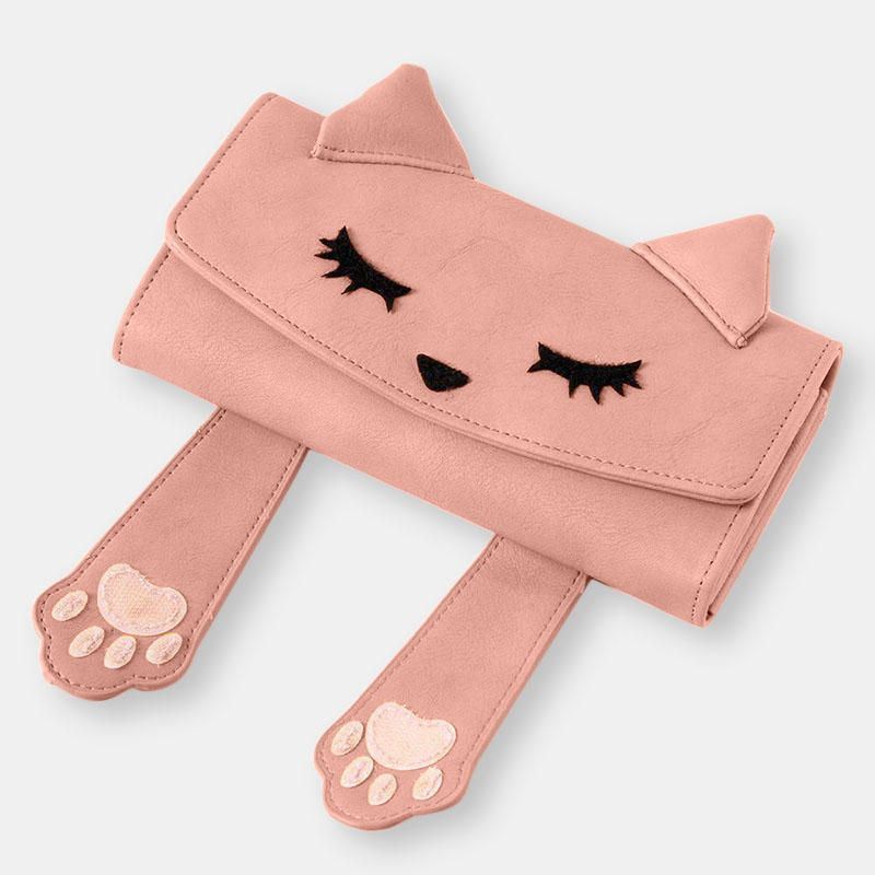 Damesmode Leuke Kat Kleine Handtas Lange Portemonnee Portemonnee