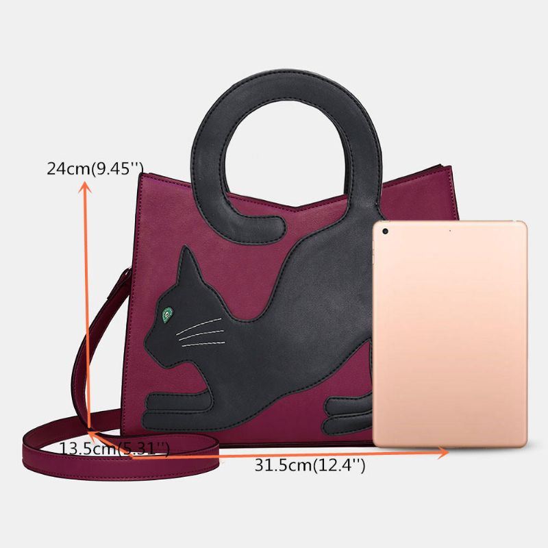 Damesmode Leuke Kattenpatroon Patchwork Handtas