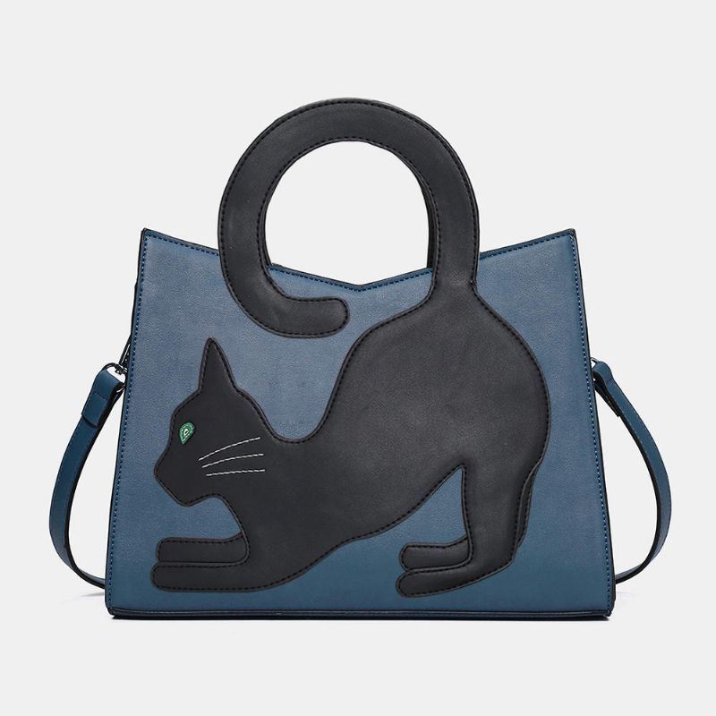 Damesmode Leuke Kattenpatroon Patchwork Handtas