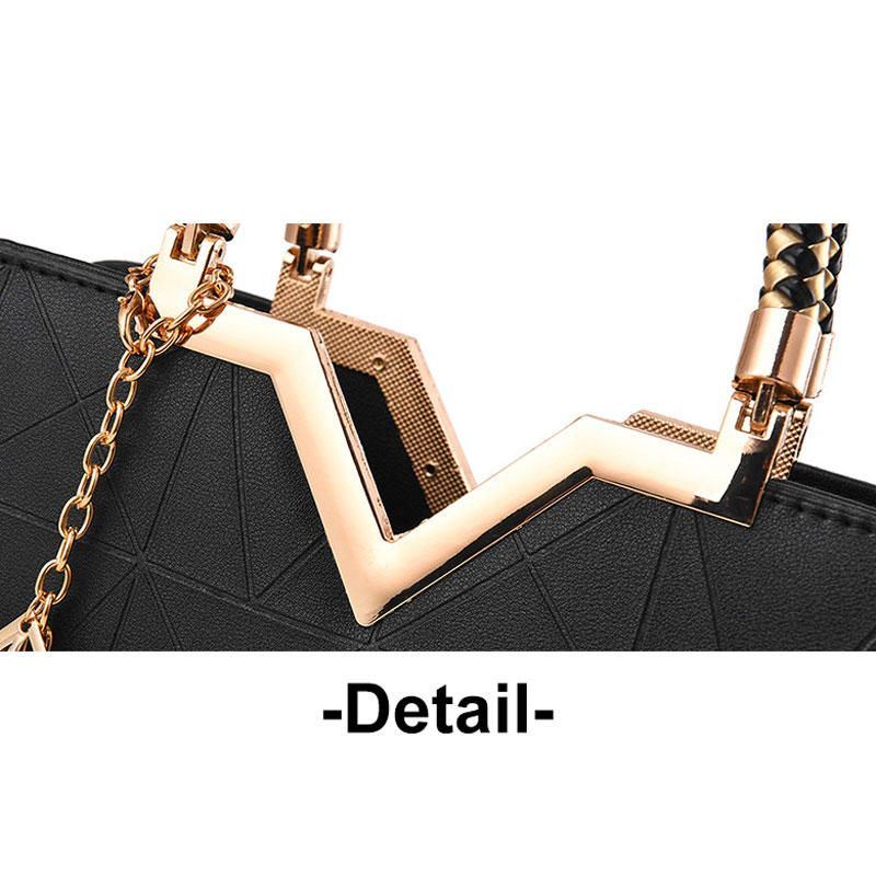 Elegante Dames Gouden Top Handvat Satchel Handtas Tote Purse Schoudertas Met Kralen Hanger