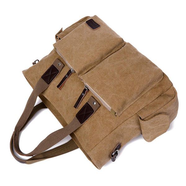 Grote Capaciteit Heren Dames Canvas Multifunctionele Crossbody Tas Canvas Outdoor Handtas