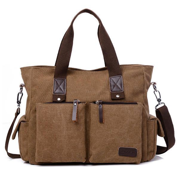 Grote Capaciteit Heren Dames Canvas Multifunctionele Crossbody Tas Canvas Outdoor Handtas