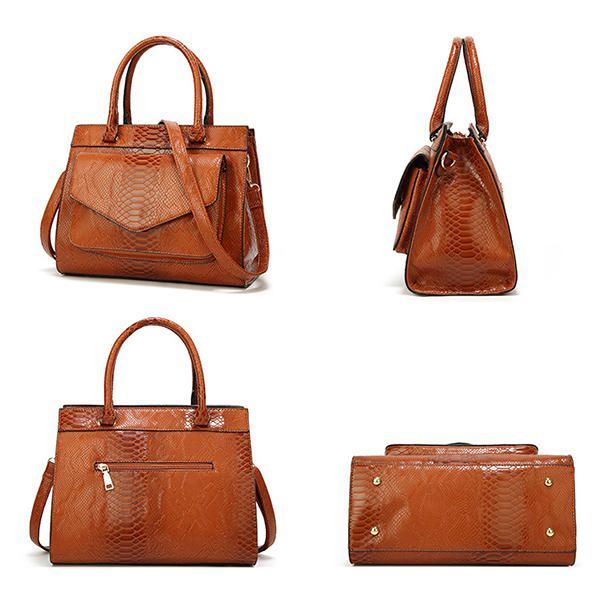 Handtas Met Slangenpatroon Voor Dames Casual Handtas Met Grote Capaciteit Crossbodytas