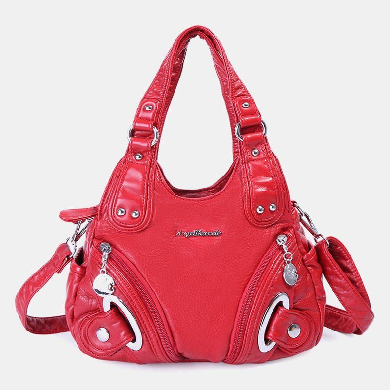 Handtas Van Zacht Leer Voor Dames Effen Handtas Crossbody-tas