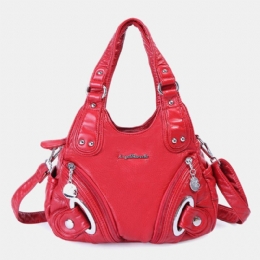 Handtas Van Zacht Leer Voor Dames Effen Handtas Crossbody-tas