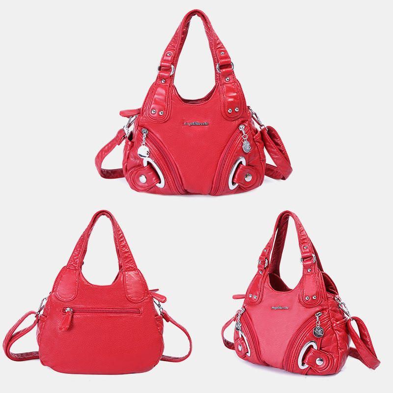 Handtas Van Zacht Leer Voor Dames Effen Handtas Crossbody-tas