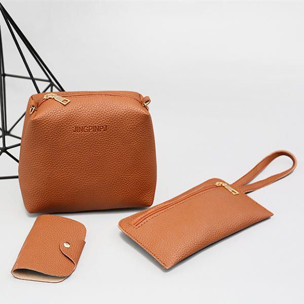 Heren 4-delige Dames Handtas Kwastje Vrije Tijd Crossbody Tas Stevige Schoudertas