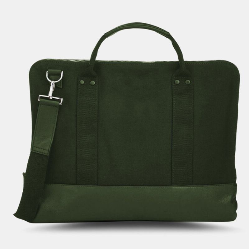 Heren Canvas Casual Multifunctionele Grote Capaciteit Effen Kleur Handtas Aktetas