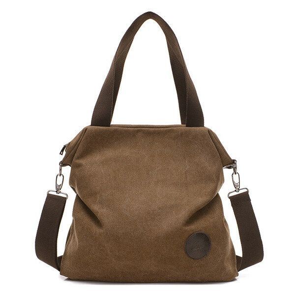 Heren Dames Canvas Schoudertassen Vintage Tote Handtassen Capaciteit Winkelen Crossbody Tassen