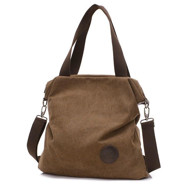 Heren Dames Canvas Schoudertassen Vintage Tote Handtassen Capaciteit Winkelen Crossbody Tassen