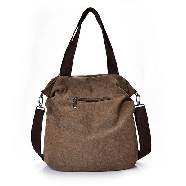 Heren Dames Canvas Schoudertassen Vintage Tote Handtassen Capaciteit Winkelen Crossbody Tassen