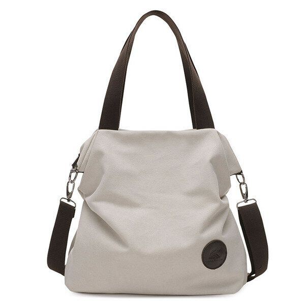 Heren Dames Canvas Schoudertassen Vintage Tote Handtassen Capaciteit Winkelen Crossbody Tassen