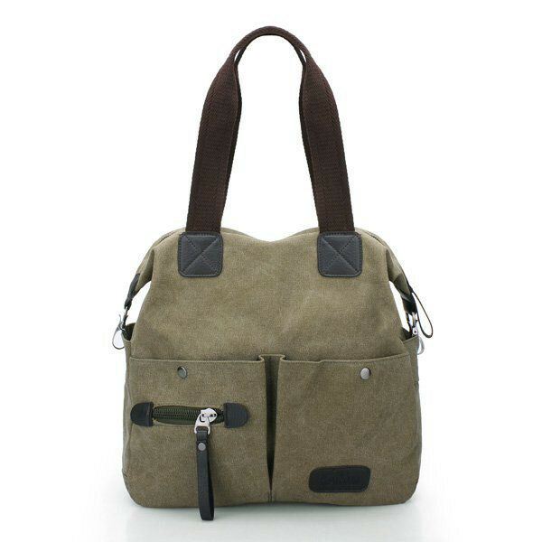 Heren Dames Kussen Vintage Canvas Tas Schouder Messenger Handtas