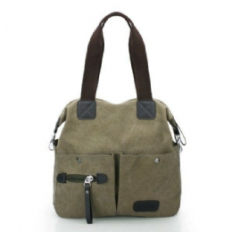 Heren Dames Kussen Vintage Canvas Tas Schouder Messenger Handtas