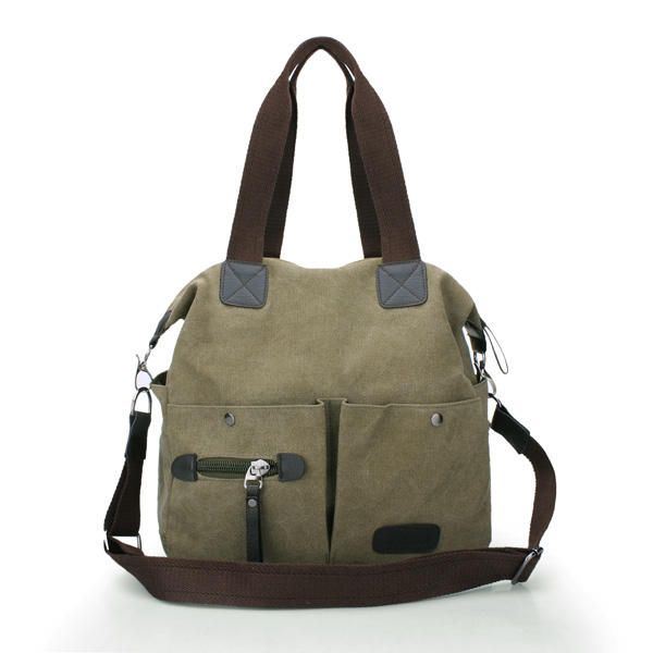 Heren Dames Kussen Vintage Canvas Tas Schouder Messenger Handtas