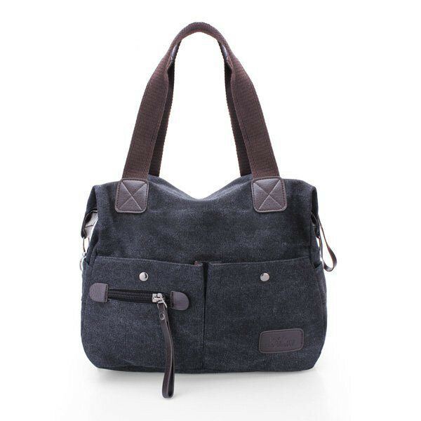 Heren Dames Kussen Vintage Canvas Tas Schouder Messenger Handtas