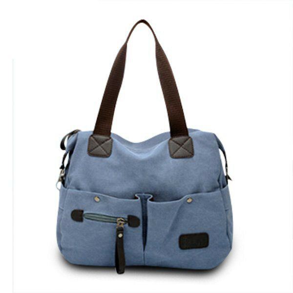 Heren Dames Kussen Vintage Canvas Tas Schouder Messenger Handtas