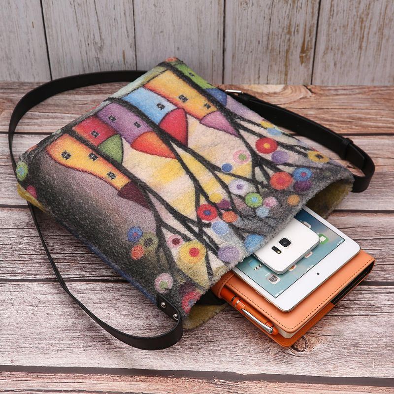 Heren Dames Speciale Kleurrijke Diy Lam Haartas Crossbody Tas Voor Dagelijks Buiten