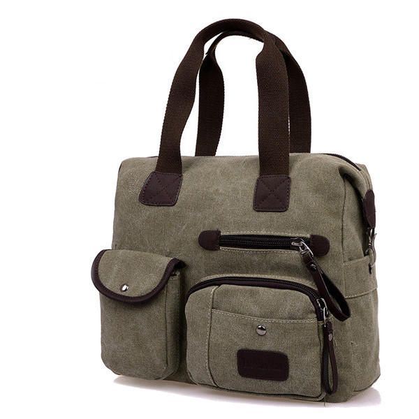 Heren Dames Vintage Canvas Tas Schouder Messenger Handtas