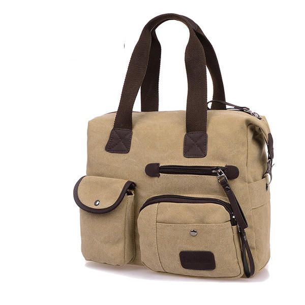 Heren Dames Vintage Canvas Tas Schouder Messenger Handtas