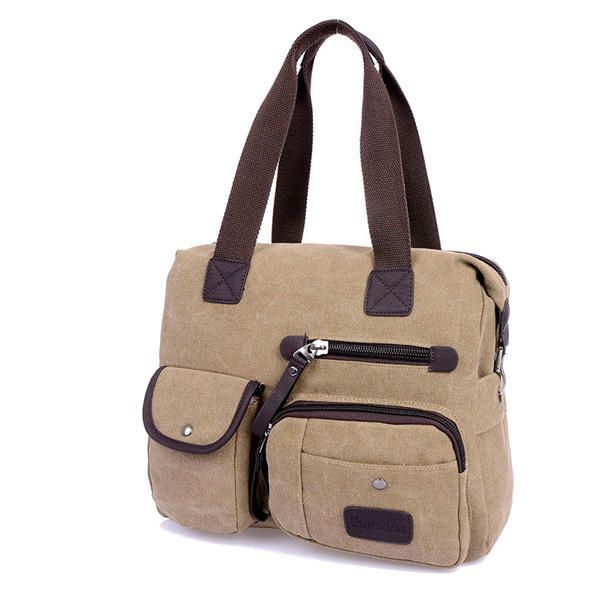 Heren Dames Vintage Canvas Tas Schouder Messenger Handtas