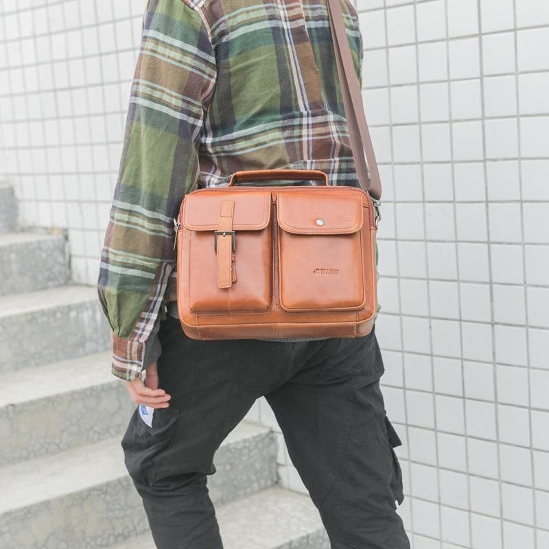 Heren Echt Leer Casual Grote Capaciteit Handtas Crossbody Tas