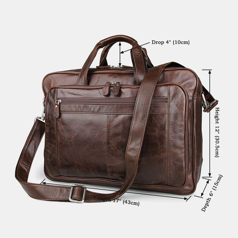 Heren Kunstleer Multi-pocket Multifunctionele Spatwaterdichte 15.6 Inch Laptop Tassen Aktetassen Crossbody Tas Handtas