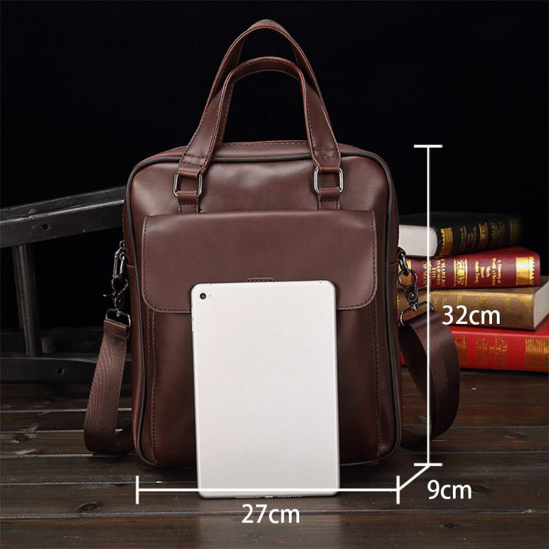 Heren Multi-pocket Anti-diefstal Aktetas Handtas Retro 6.3 Inch Telefoon Tas Leraar Tas Werktas