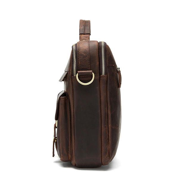 Lederen Sling Aktetas Vintage Handtas Dual Use Messenger Bag Voor Heren