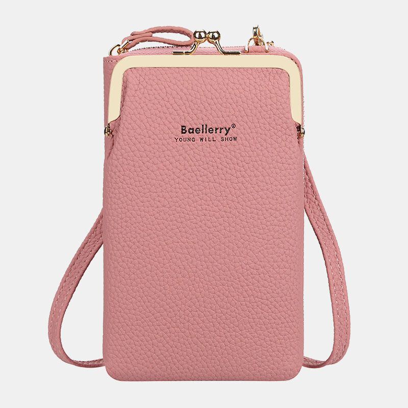 Baellerry Dames Lychee Patroon 6 Kaartsleuven 6.5 Inch Telefoontas Crossbody Tas