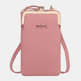 Baellerry Dames Lychee Patroon 6 Kaartsleuven 6.5 Inch Telefoontas Crossbody Tas