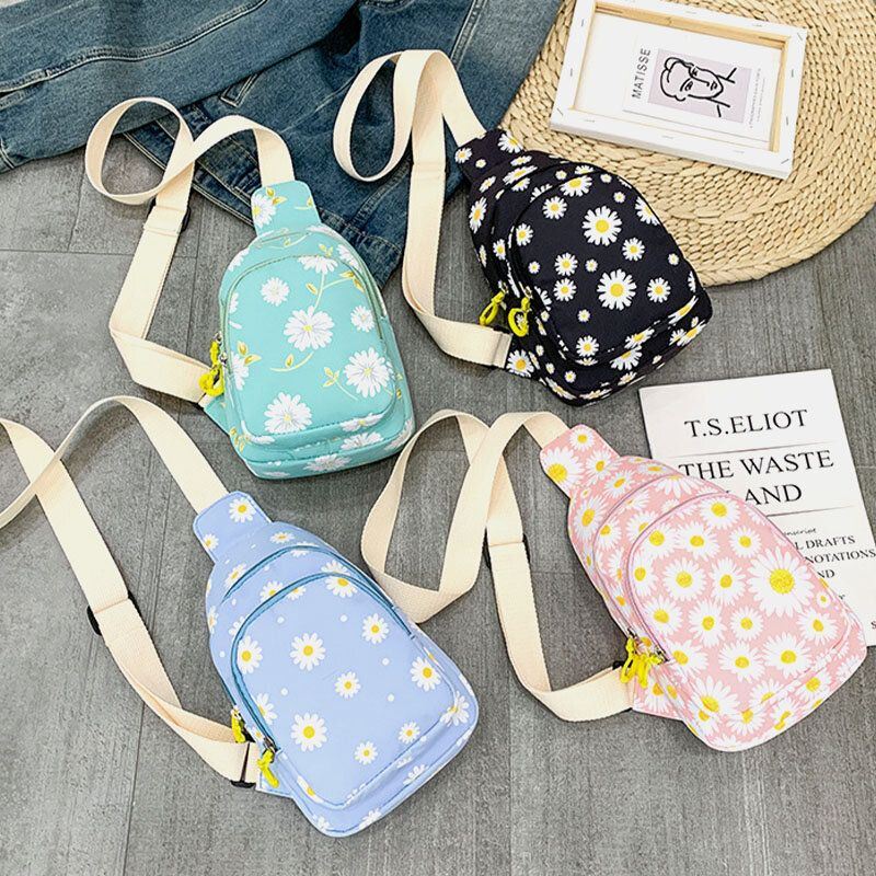 Casual Crossbodytas Met Daisy-print Voor Dames