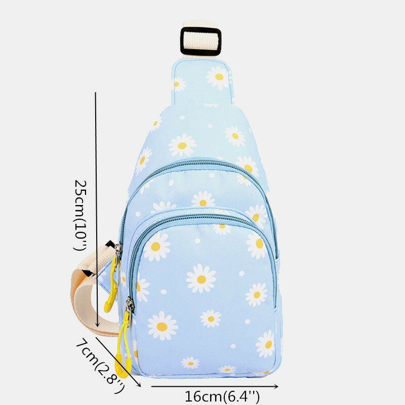 Casual Crossbodytas Met Daisy-print Voor Dames