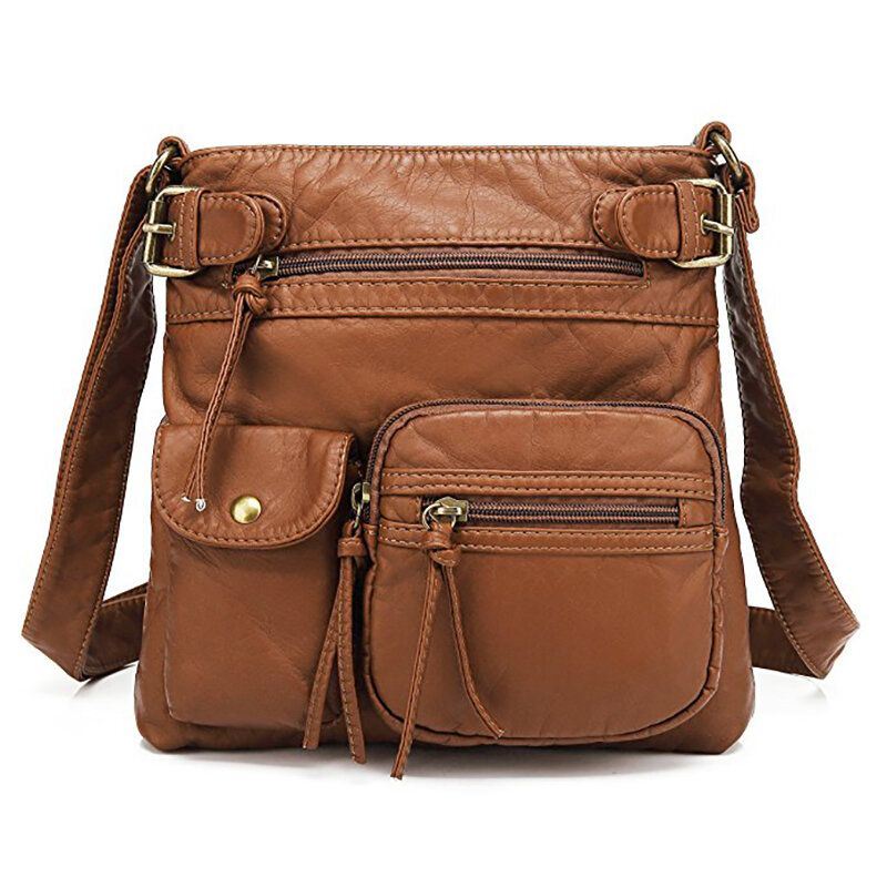 Casual Pu-lederen Crossbodytas Voor Dames Met Meerdere Zakken