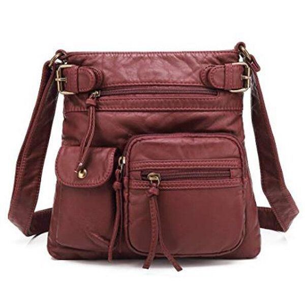 Casual Pu-lederen Crossbodytas Voor Dames Met Meerdere Zakken