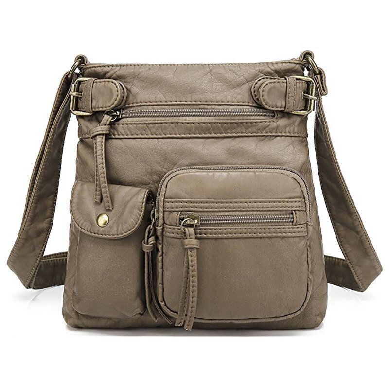 Casual Pu-lederen Crossbodytas Voor Dames Met Meerdere Zakken